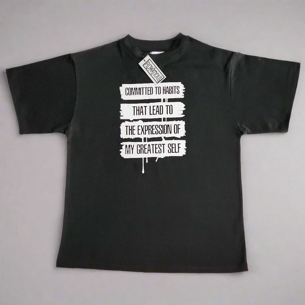 Flowatious black heavy weight short sleeve t-shirt for men and women.