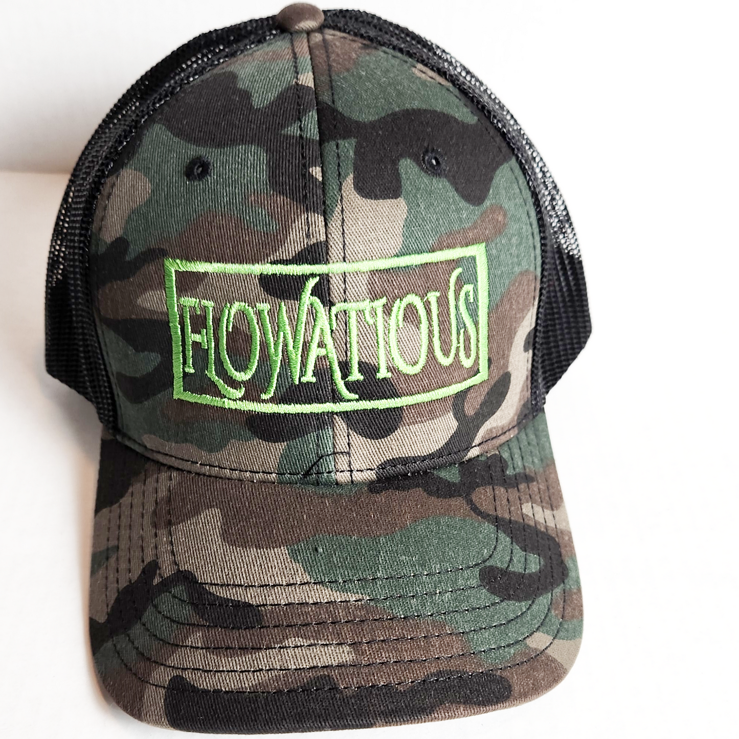 Flowatious Kiwi Green Camo Trucker Hat