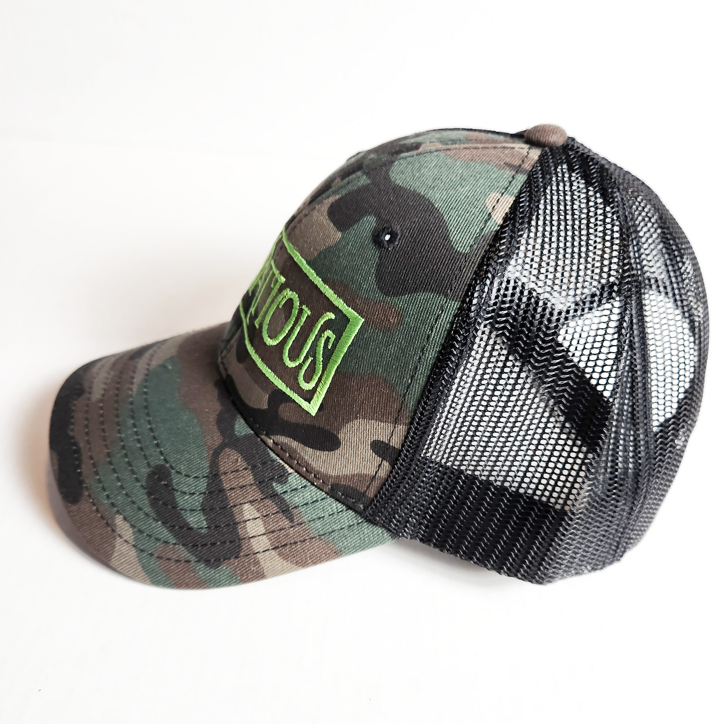 Flowatious Kiwi Green Camo Trucker Hat