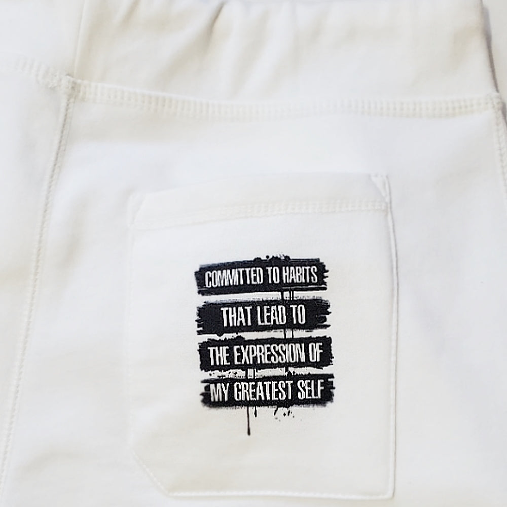 Flowatious Boxed Logo White Fleece Sweatpants