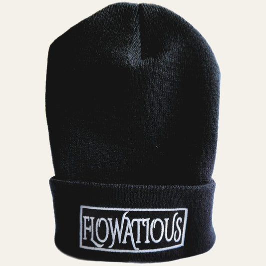 Flowatious Platinum Black Box Cuffed Beanie