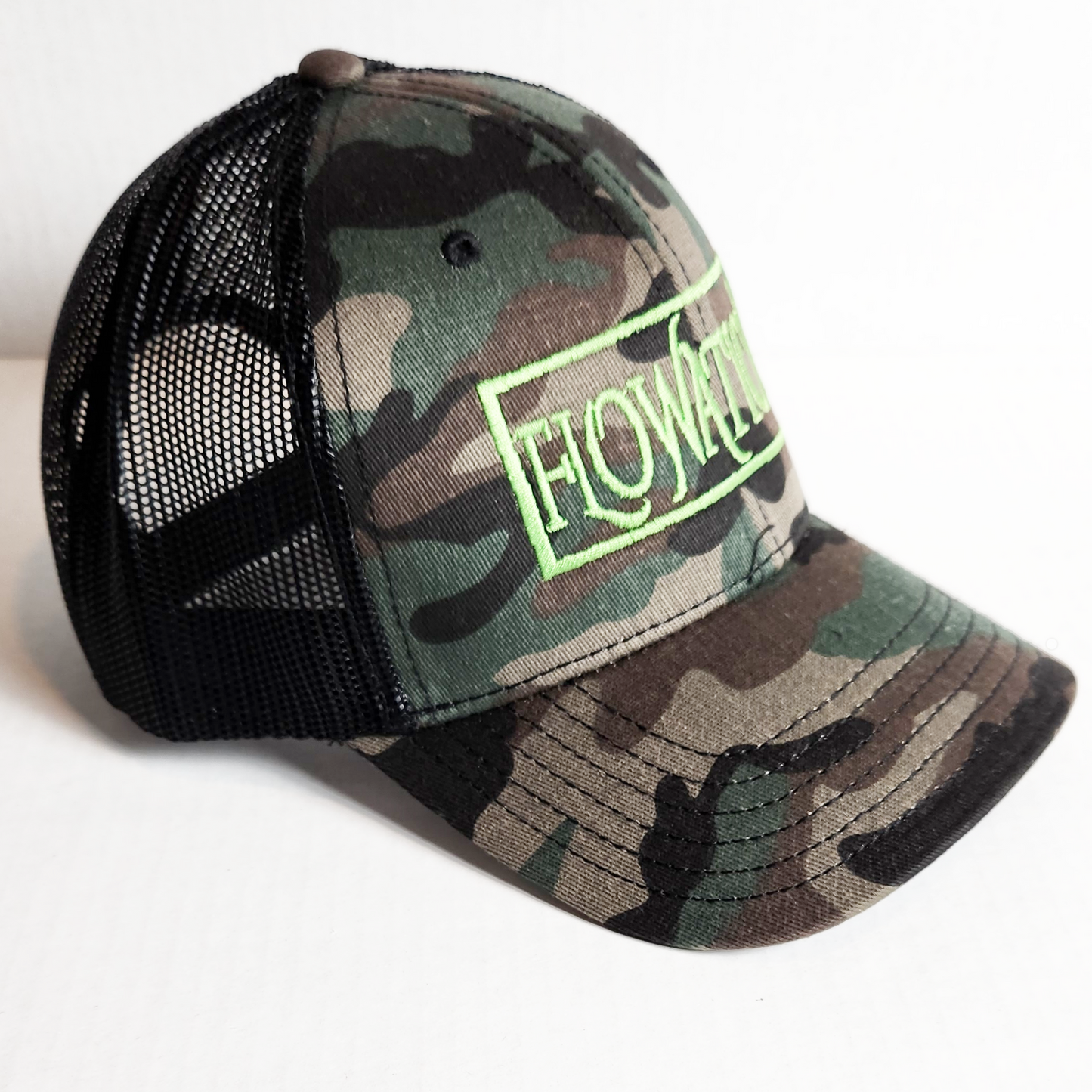 Flowatious Kiwi Green Camo Trucker Hat